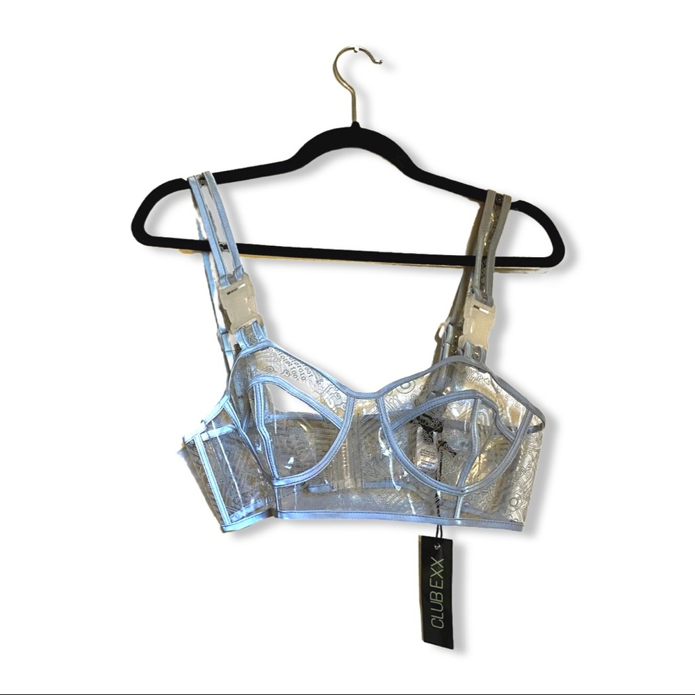 Club Exx Technology Vinyl Bra & Skirt Set